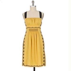 Anthropologie Floreat California Iris Yellow Dress